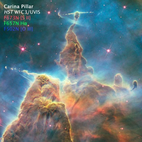 Color composite of Carina Pillar from HST WFC3