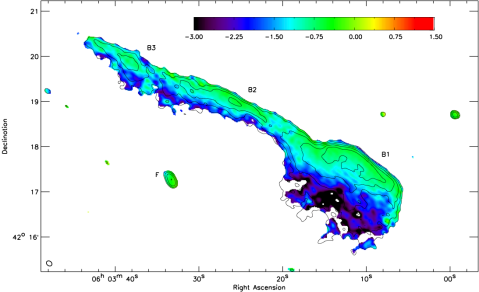 A spectral index map of the 