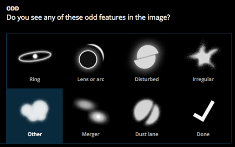 One option for measuring the effect of the blue blobs is to select "Other" under the "Anything Odd" question.