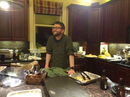 Kyle and friend at his leaving party. 